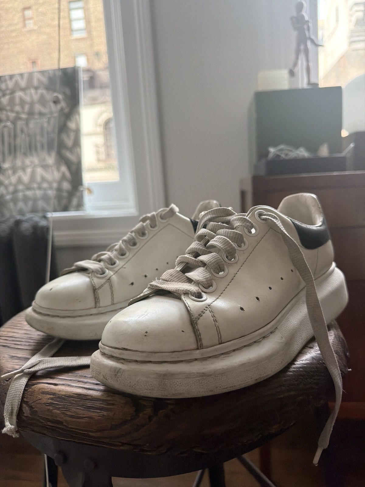 Alexander McQueen Alexander McQueen Oversized Sneaker Suede Women Black Size US 7.5 / IT 37.5 - 1 Thumbnail