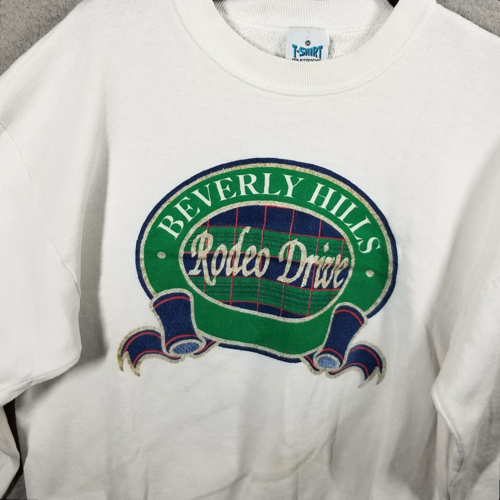 Vintage Vintage Beverly Hills Rodeo Drive Sweatshirt Mens Medium White Crewneck 90s USA Size US M / EU 48-50 / 2 - 2 Thumbnail