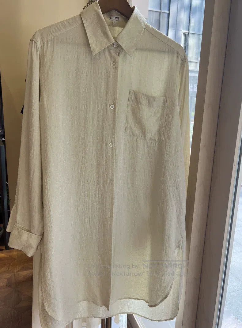 Loewe Loewe Off-White Silk Embroidered Shirt Dress Size XS / US 0-2 / IT 36-38 - 1 Thumbnail