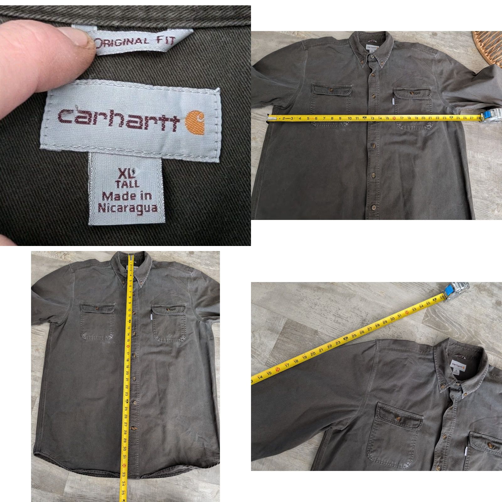 Carhartt VINTAGE Carhartt Button-Up Shirt Mens XL Tall Moss Green Canvas Workwear S09 MOS Size US XL / EU 56 / 4 - 8 Thumbnail