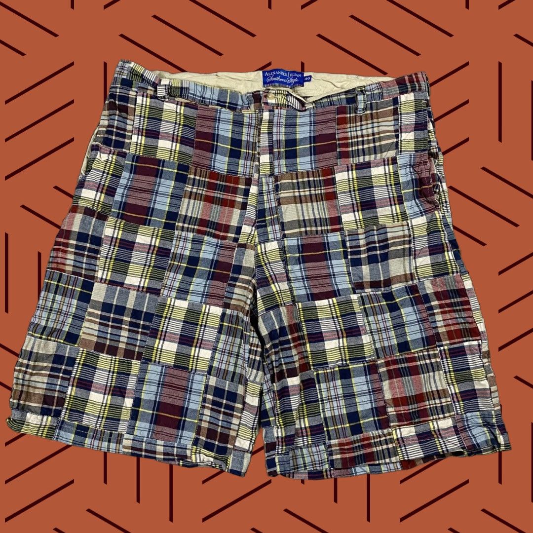 Alexander Julian VINTAGE Alexander Julian Men's Plaid Chino Shorts Size 40 Blue Red Cotton Size US 40 / EU 56 - 1 Thumbnail