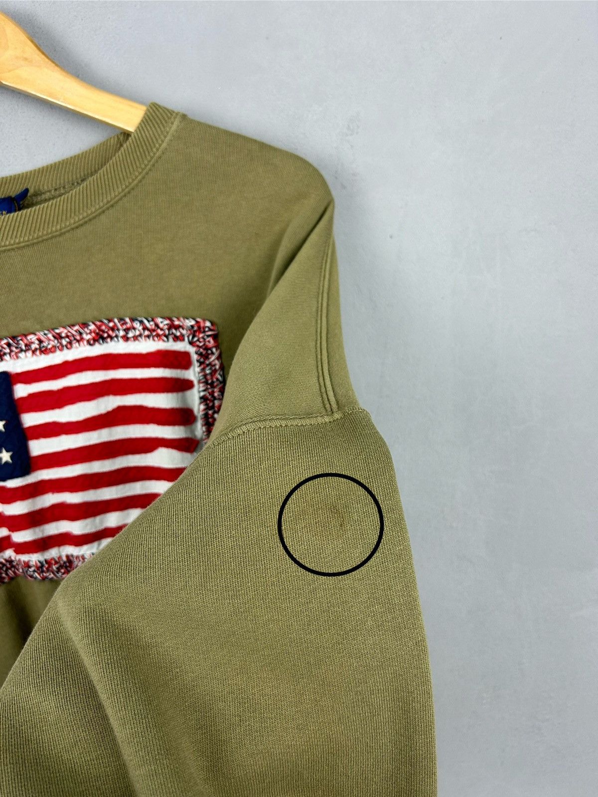 Polo Ralph Lauren Polo Ralph Lauren USA Flag Sweatshirt Olive Green Vintage Size XS / US 0-2 / IT 36-38 - 6 Thumbnail