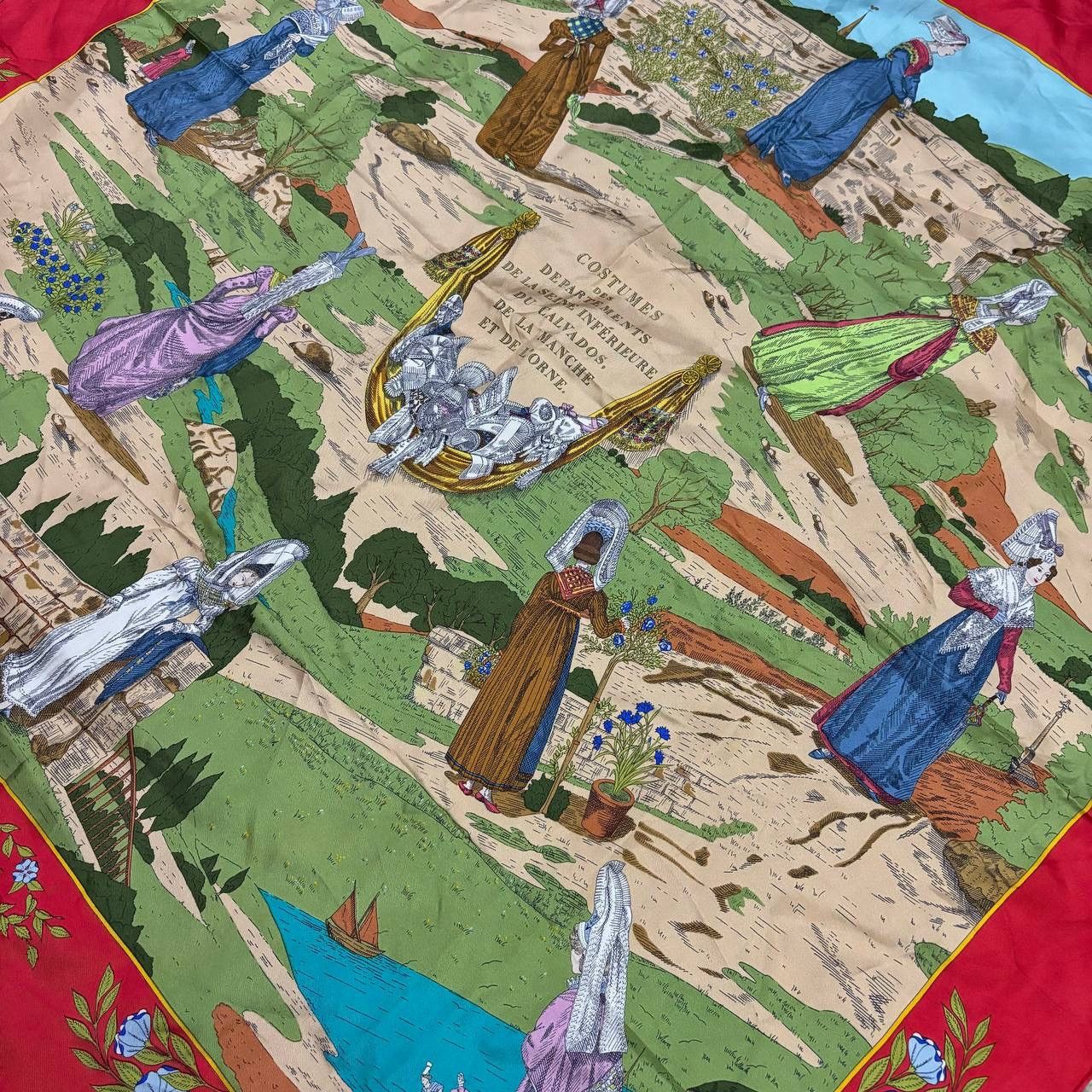 Hermes Vintage Hermes Paris 1989 Costumes Scarf Silk 90cm Red Size ONE SIZE - 3 Thumbnail