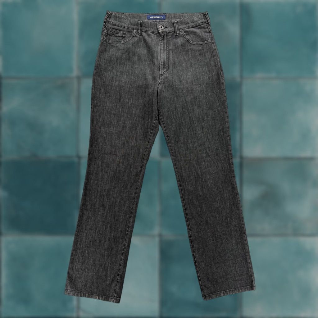 Vintage Alberto Tommy Comfort Straight Jeans Mens 32x34 Gray Charcoal Wash Denim Slip Zip 5-Pocket Modern Stretch Size US 32 / EU 48 - 1 Thumbnail