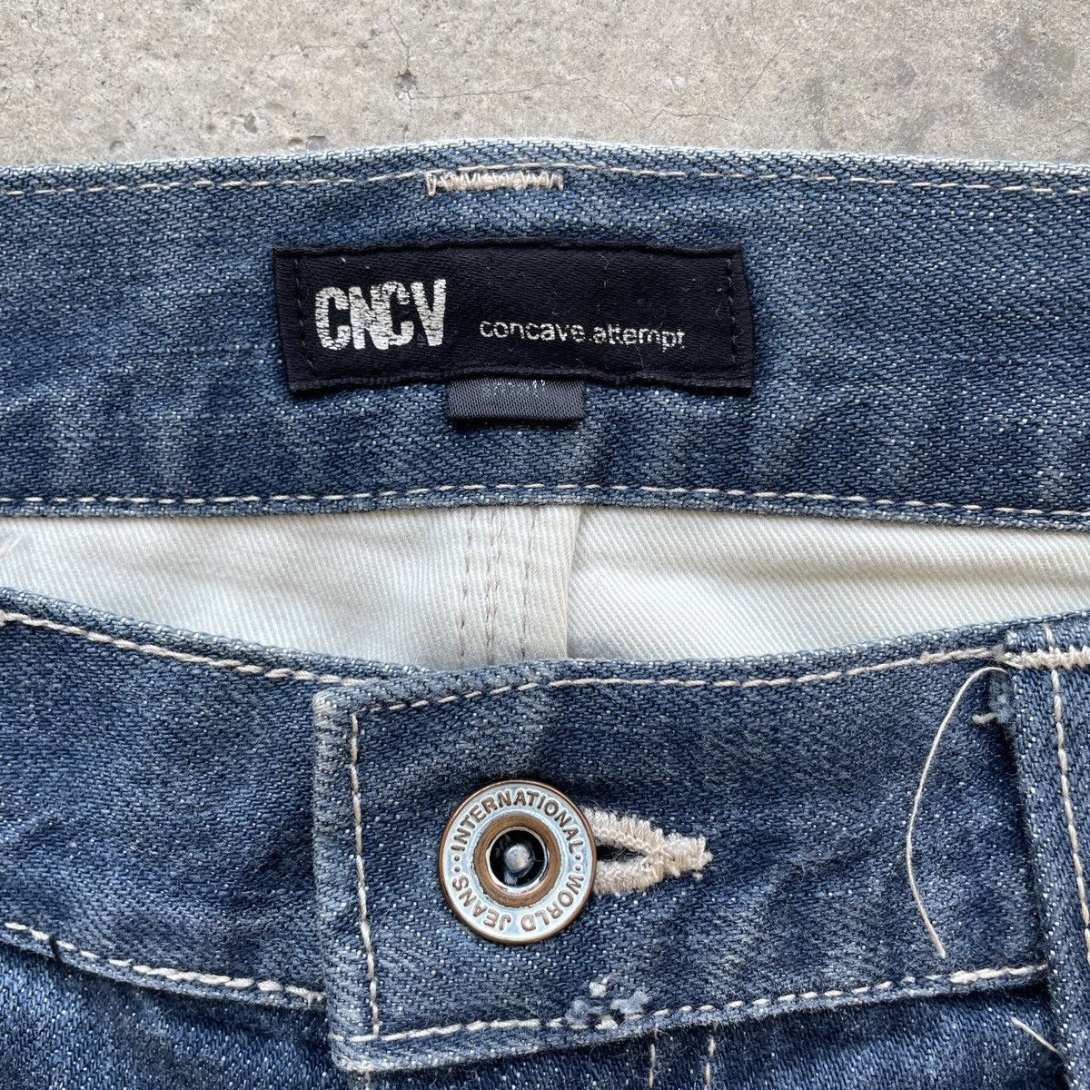 Japanese Brand × Jean × Vintage Vintage Concave Attempt Rare Designs Denim Pants Jeans W33 Size US 33 - 7 Thumbnail