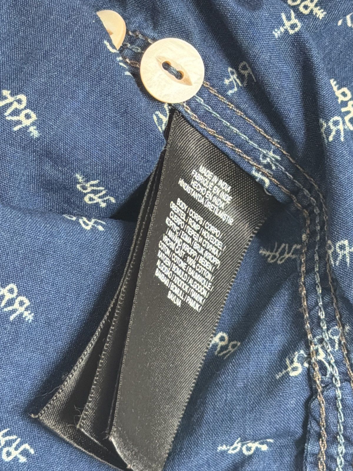 RRL Ralph Lauren RRL Indigo Logo Print Workshirt Size US M / EU 48-50 / 2 - 2 Thumbnail