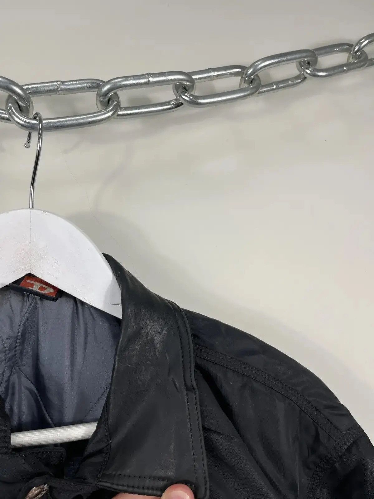 Diesel × Vintage Vintage Diesel 90s Rare Nylon Leather Avant Garde Jacket Size US L / EU 52-54 / 3 - 7 Thumbnail