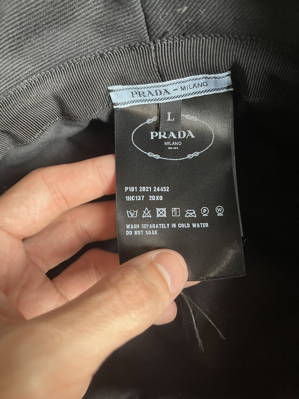 Prada Prada Black Bucket Hat Terrycloth Size ONE SIZE - 7 Thumbnail