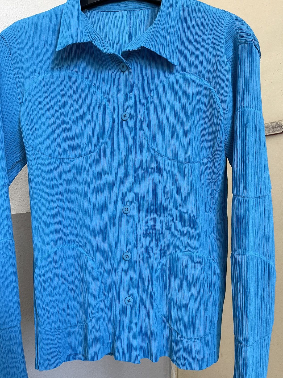 Issey Miyake × Pleats Please Issey Miyake Issey Miyake Pleated Button Up White Label Size M / US 6-8 / IT 42-44 - 3 Thumbnail