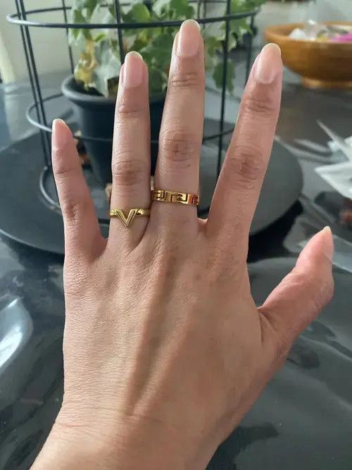 Other Gold Color Geometry Line Ring Size ONE SIZE - 3 Thumbnail