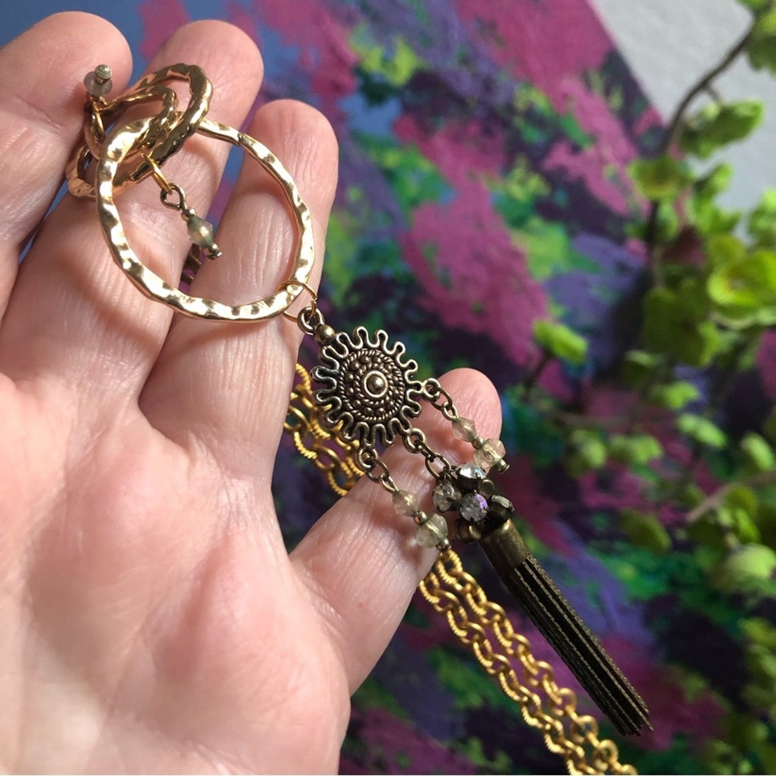 Handmade Handcrafted repurpose dangle tassel necklace Size ONE SIZE - 9 Thumbnail