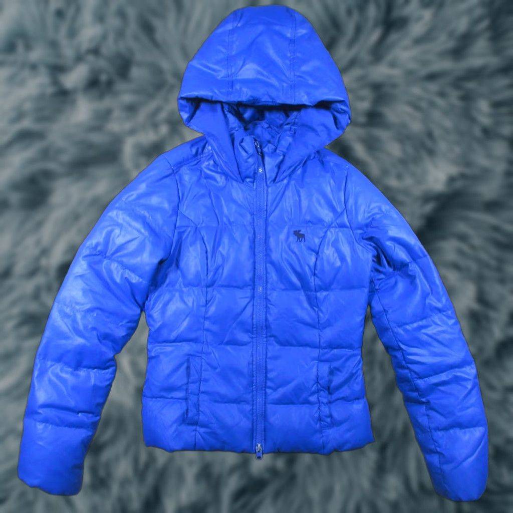 Abercrombie & Fitch Abercrombie & Fitch Hooded Puffer Jacket Women's Medium Blue Down Size M / US 6-8 / IT 42-44 - 1 Thumbnail