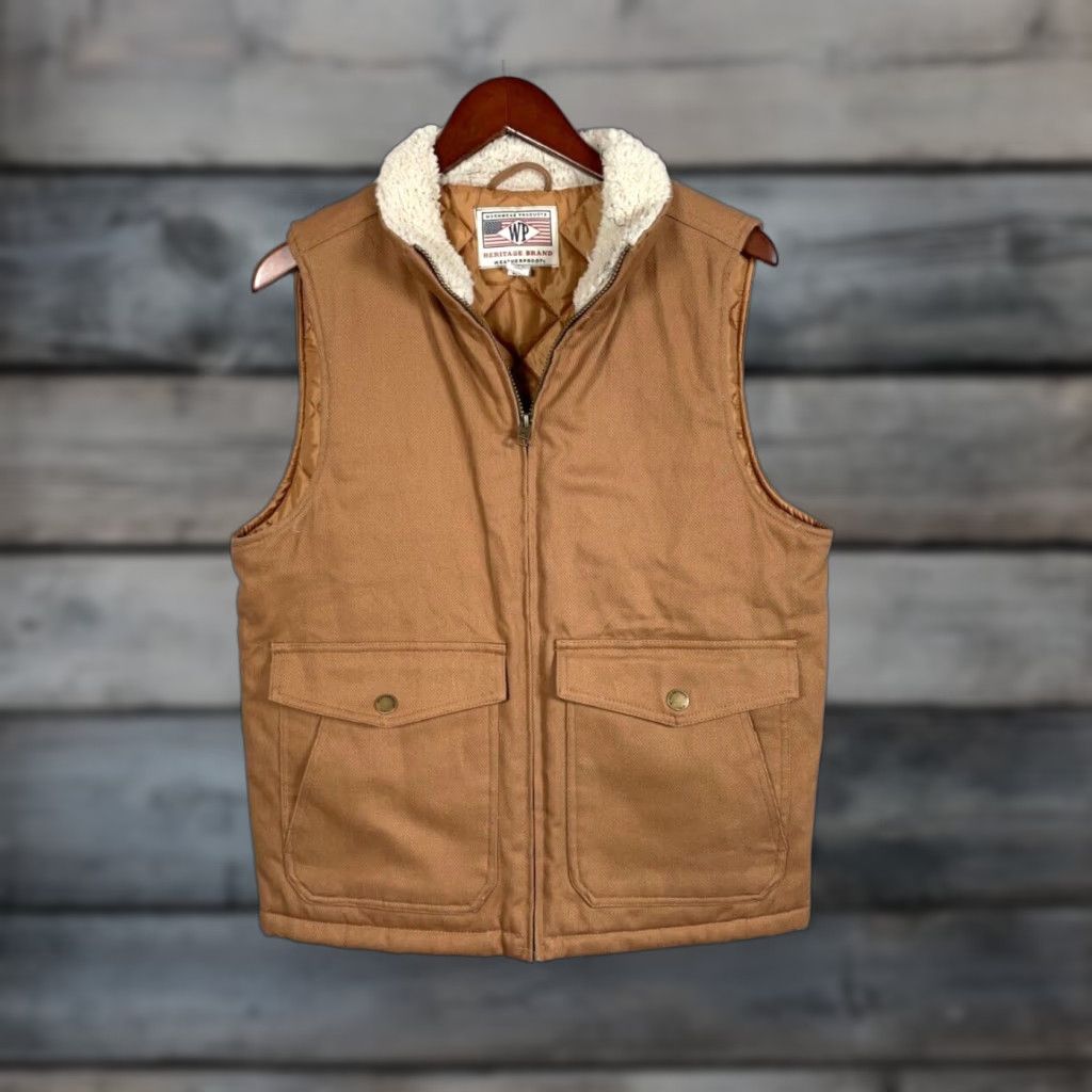 Weatherproof Weatherproof Heritage Brand Canvas Zip Up Vest Adult Small Brown Sherpa Collar Workwear Size US S / EU 44-46 / 1 - 1 Thumbnail
