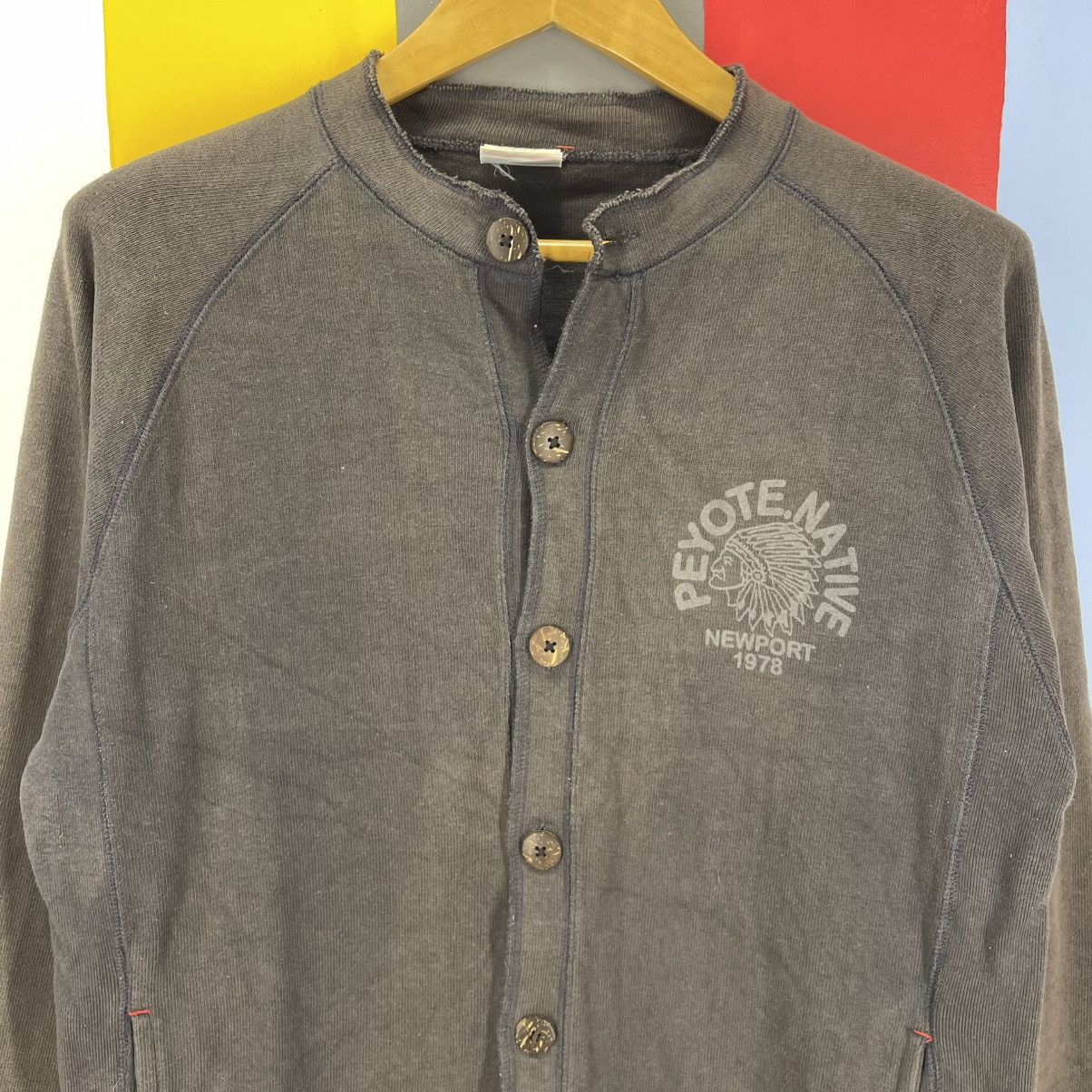 Native PEYOTE NATIVE Button Sweatshirt #1967/12 Size US M / EU 48-50 / 2 - 2 Thumbnail