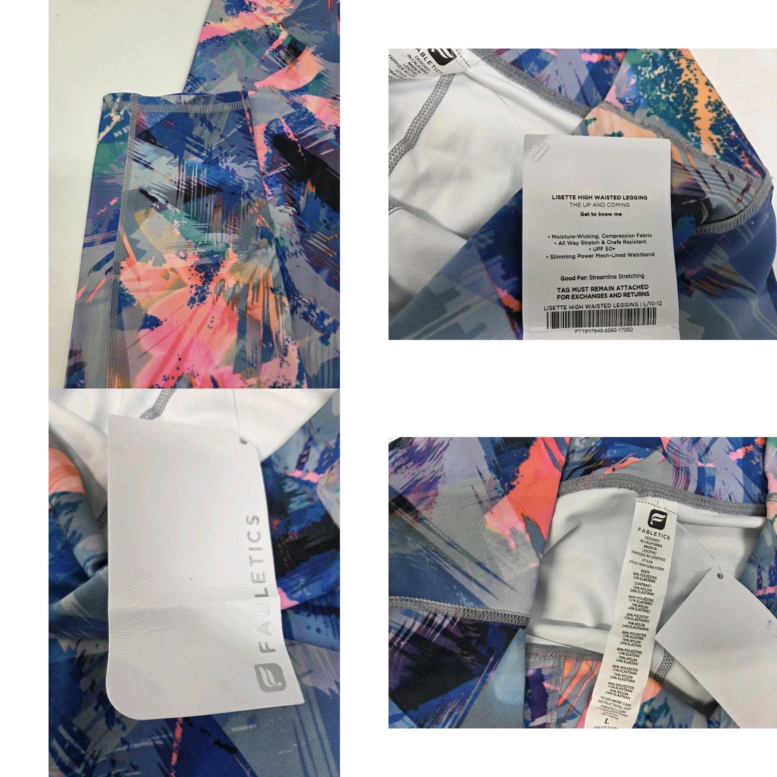 Fabletics Fabletics Lisette High Waisted Capri Leggings Womens L Multicolor Abstract 27in Inseam Capris Skinny Yoga Gym Running L/10-12 NWT Size 36" / US 14 / IT 50 - 8 Thumbnail