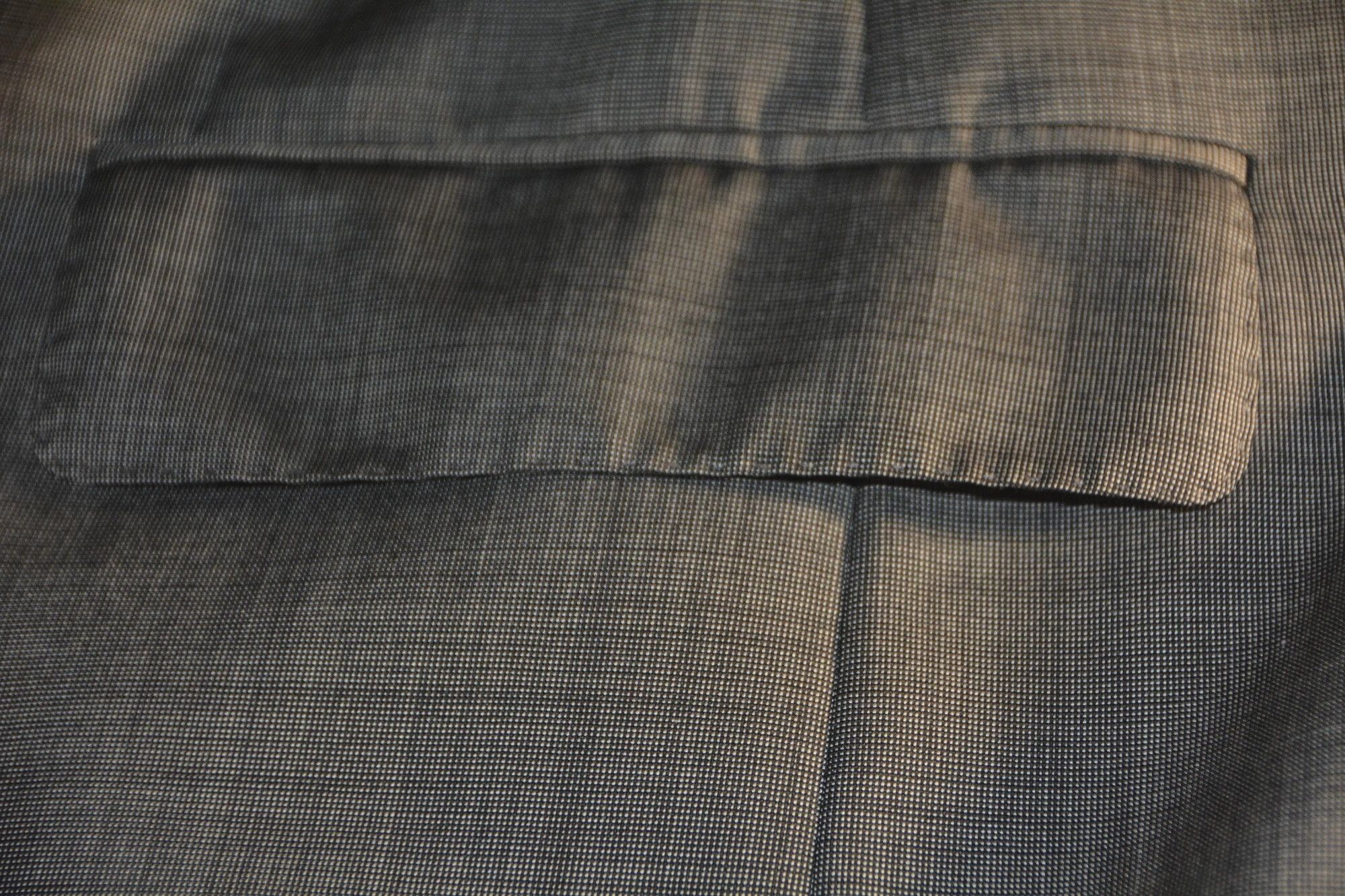 Other Vintage Men's Grey Micro-Check Double-Breasted Blazer Sport Coat Size 40R - 4 Thumbnail