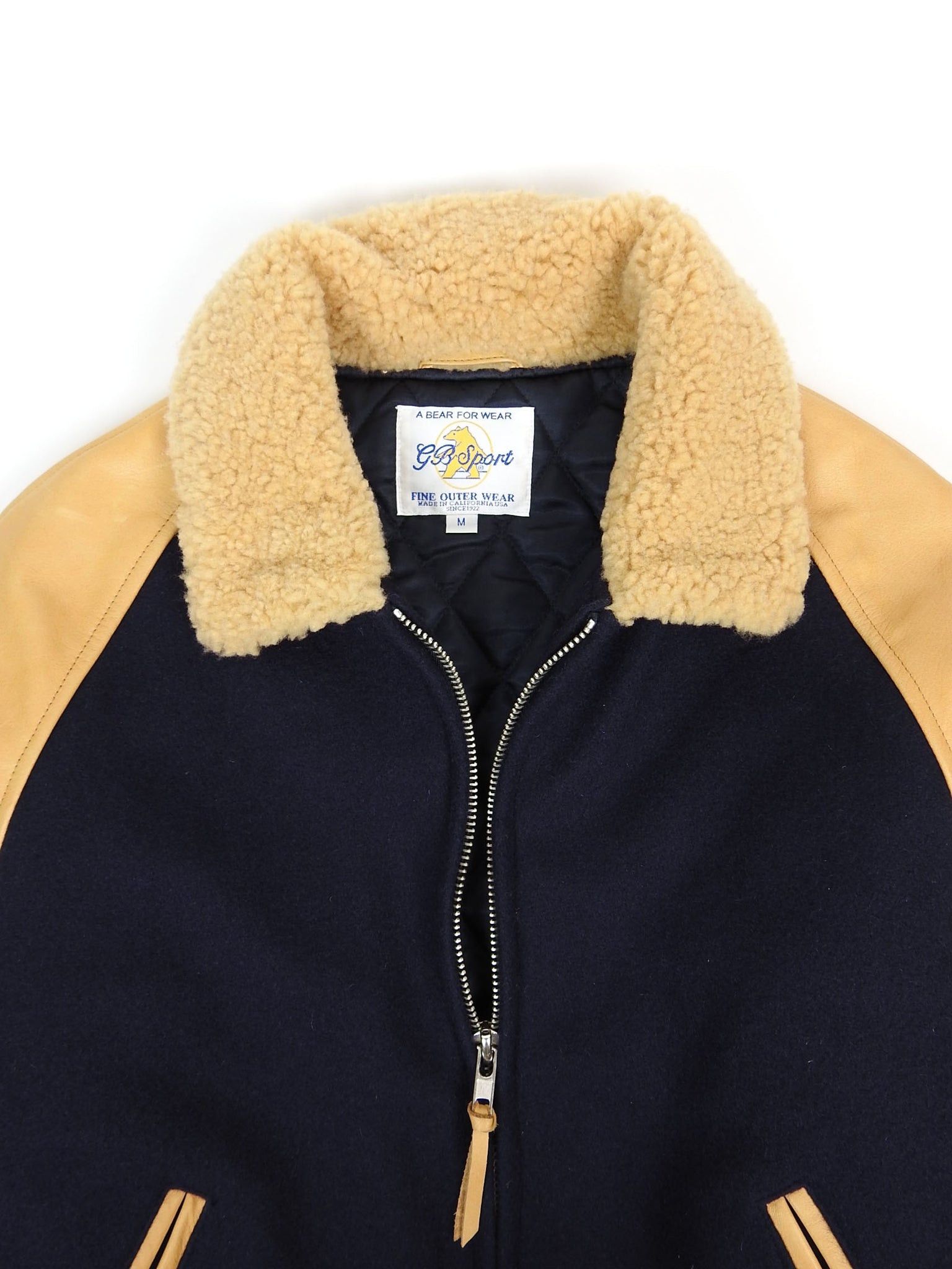 Golden Bear Leather Wool Varsity with Shearling Collar Size US M / EU 48-50 / 2 - 2 Thumbnail