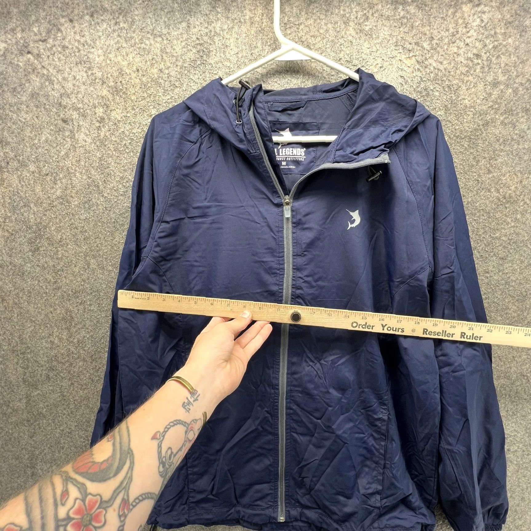 Vintage Reel Legends Jacket Mens Medium Blue Hooded Full Zip Windbreaker Fishing Size US M / EU 48-50 / 2 - 4 Thumbnail