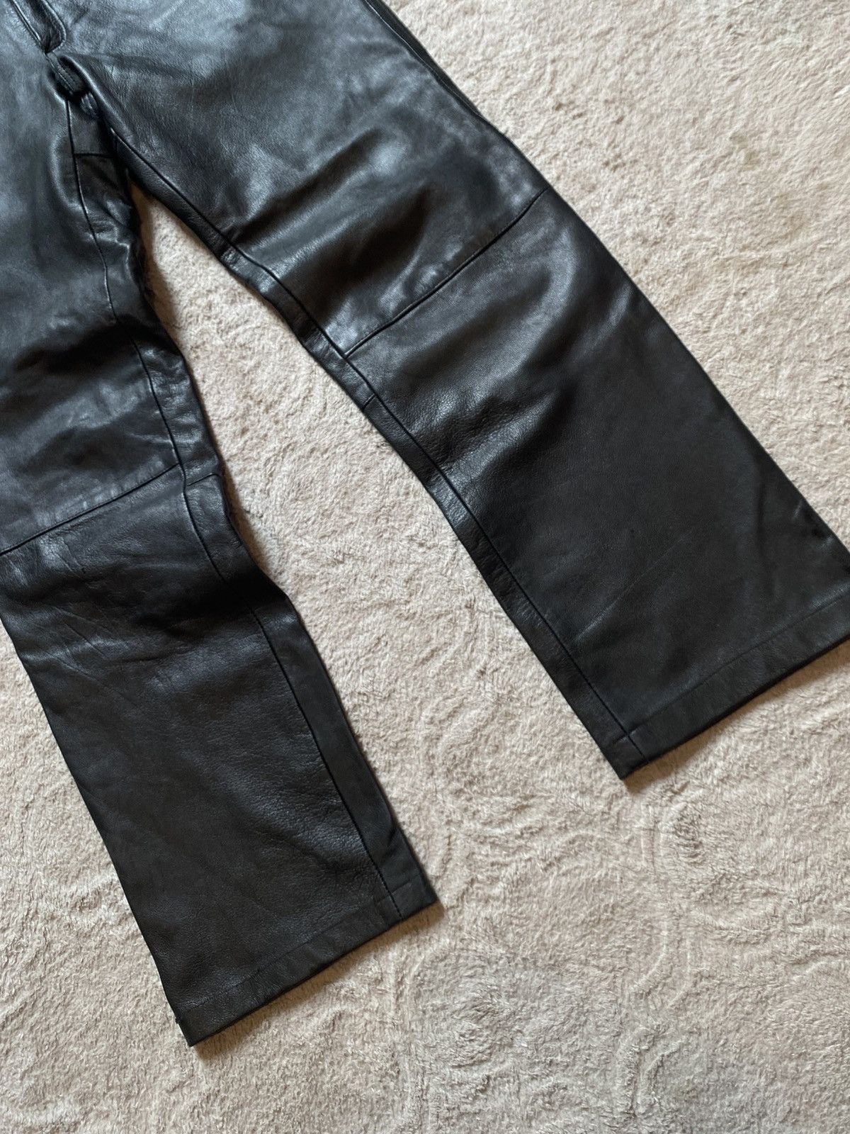 If Six Was Nine Black Vintage Goat Leather Opium Pants Size US 35 - 3 Thumbnail