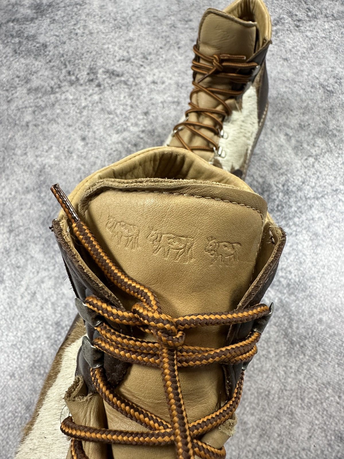 Genuine Leather Y2K Leather Cow Fur Casual Boots Streetwear 90s Style Cowboy Size US 10.5 / EU 43-44 - 4 Thumbnail