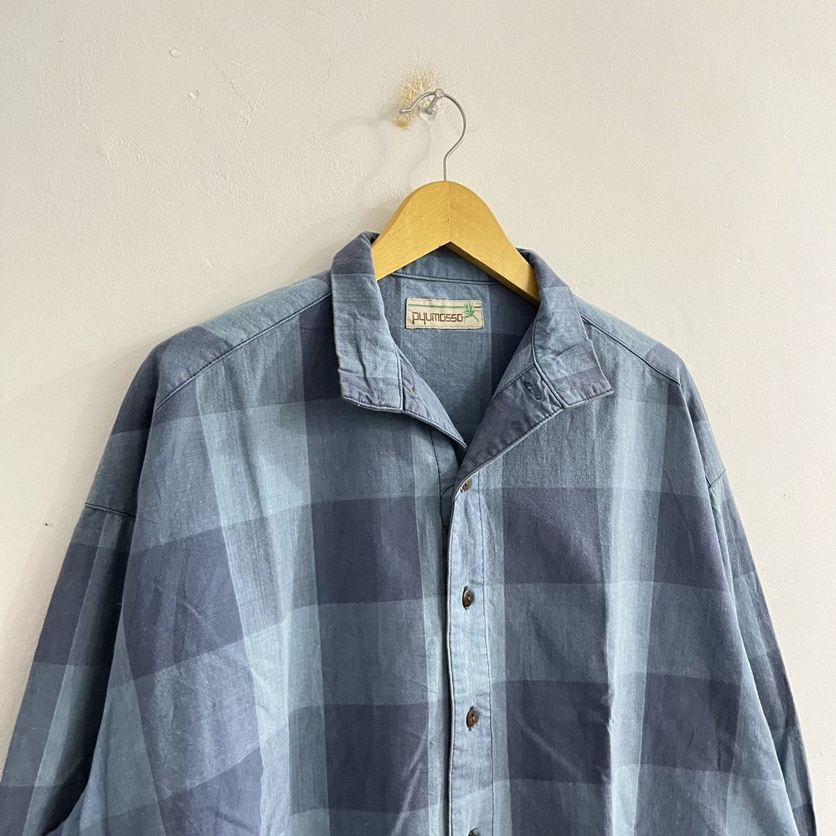 Japanese Brand Pyumoso Checkboard Unique Cut Button Up Shirt Size US L / EU 52-54 / 3 - 3 Thumbnail
