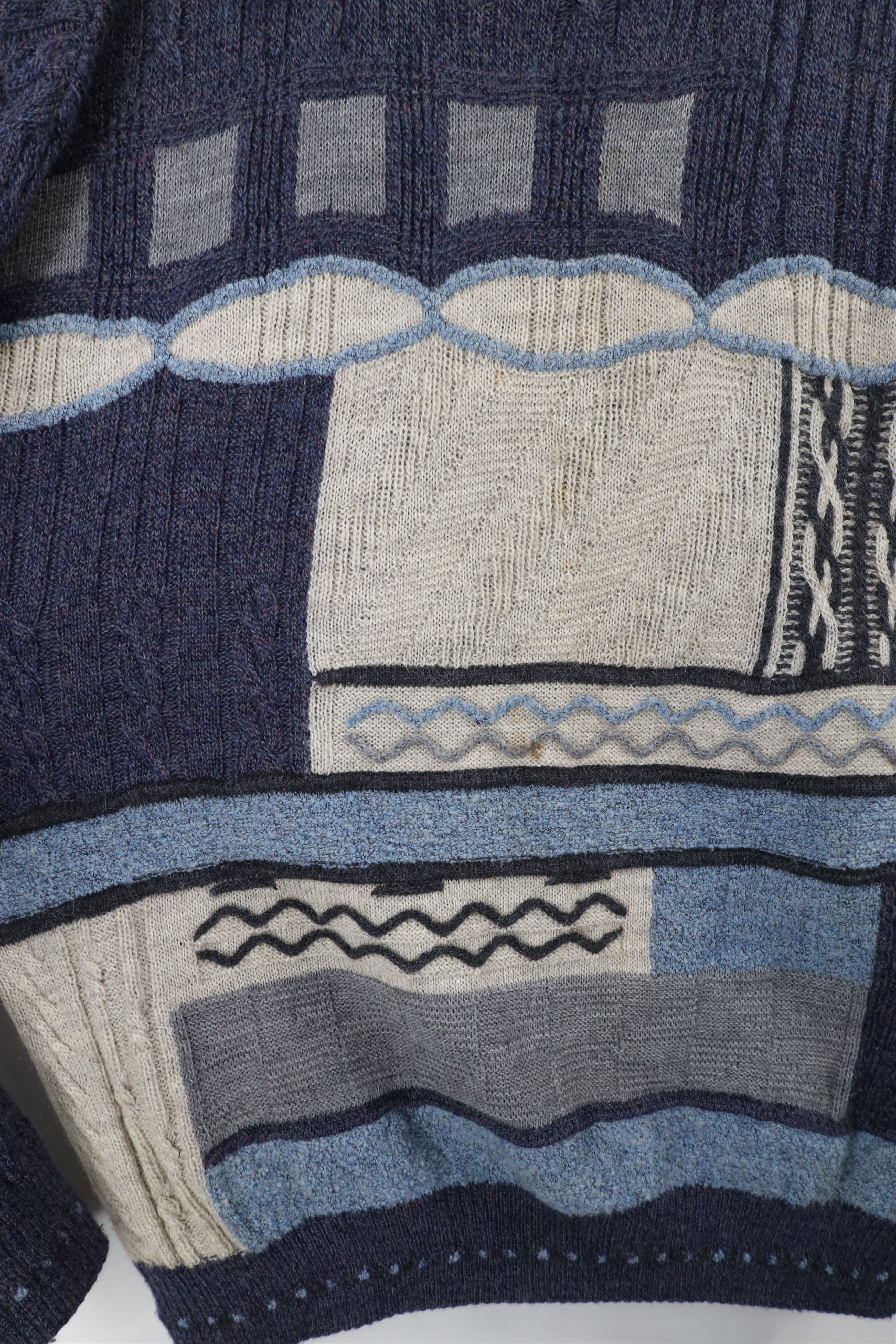 Vintage Vintage 90s Coogi Style Knit Geometric Crewneck Sweater Size US XL / EU 56 / 4 - 4 Thumbnail