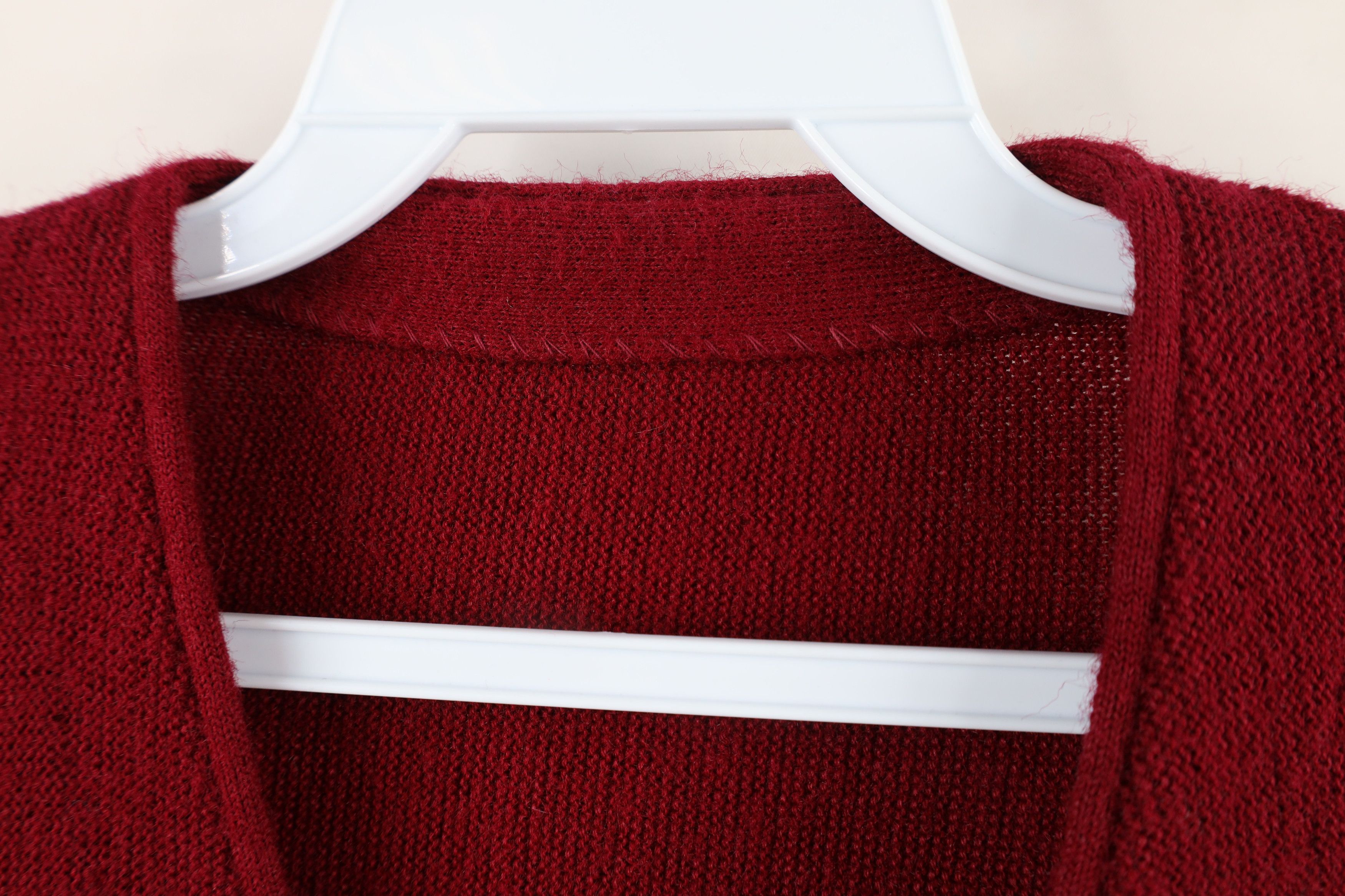Vintage Vintage 70s Streetwear Blank Knit Cardigan Sweater Red USA Size US M / EU 48-50 / 2 - 6 Thumbnail