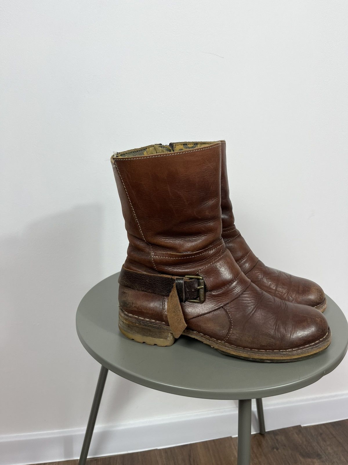 Other Fly London Brown Leather Mid Calf Boots With Side Buckle 39 Size US 9 / IT 39 - 2 Thumbnail