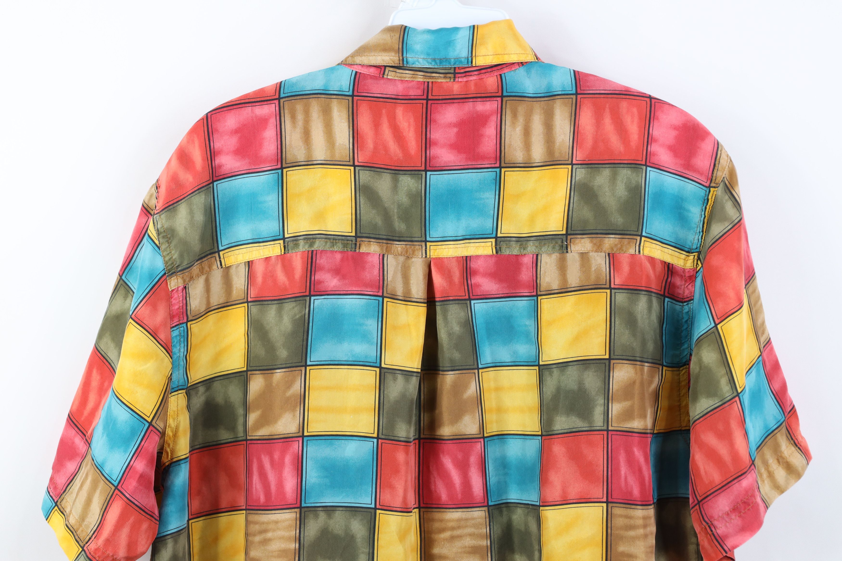 Vintage Vintage 90s Streetwear Checkered Short Sleeve Button Shirt Size L / US 10 / IT 46 - 13 Thumbnail
