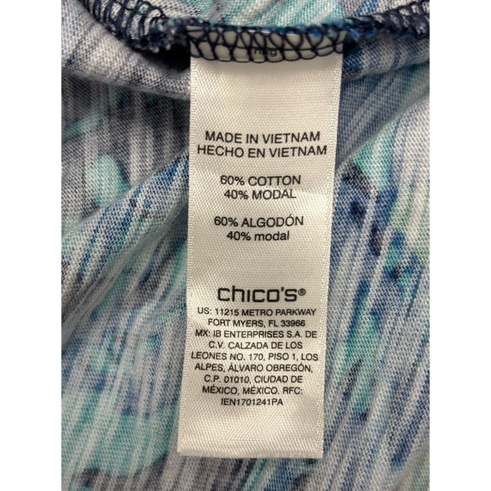 Chicos Chico’s Tie Front Blue Green Floral SS T-Shirt Dress S Size S / US 4 / IT 40 - 8 Thumbnail