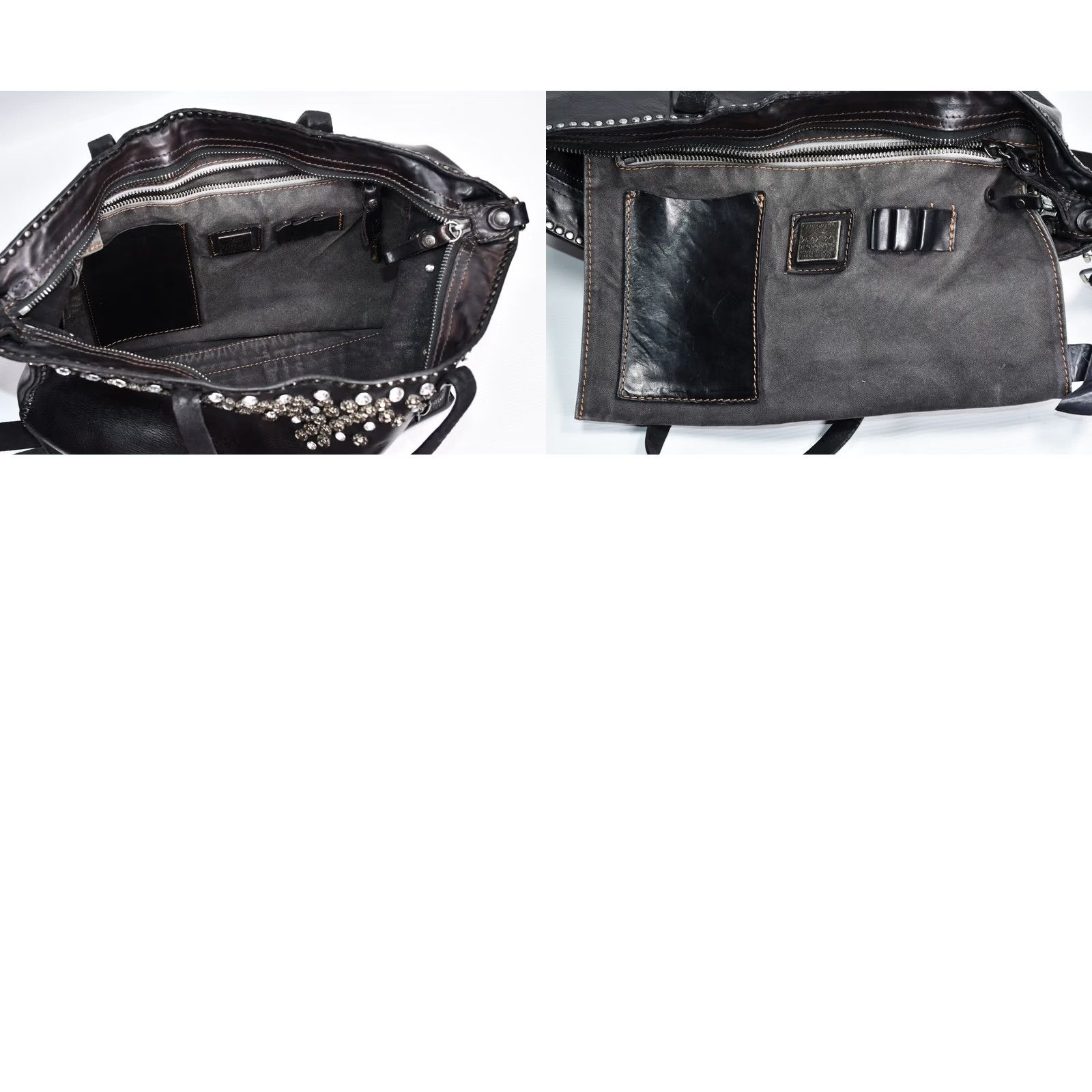 Campomaggi Campomaggi Tote Black Leather Women’s Large Studded Handbag Vintage No Size ONE SIZE - 10 Thumbnail