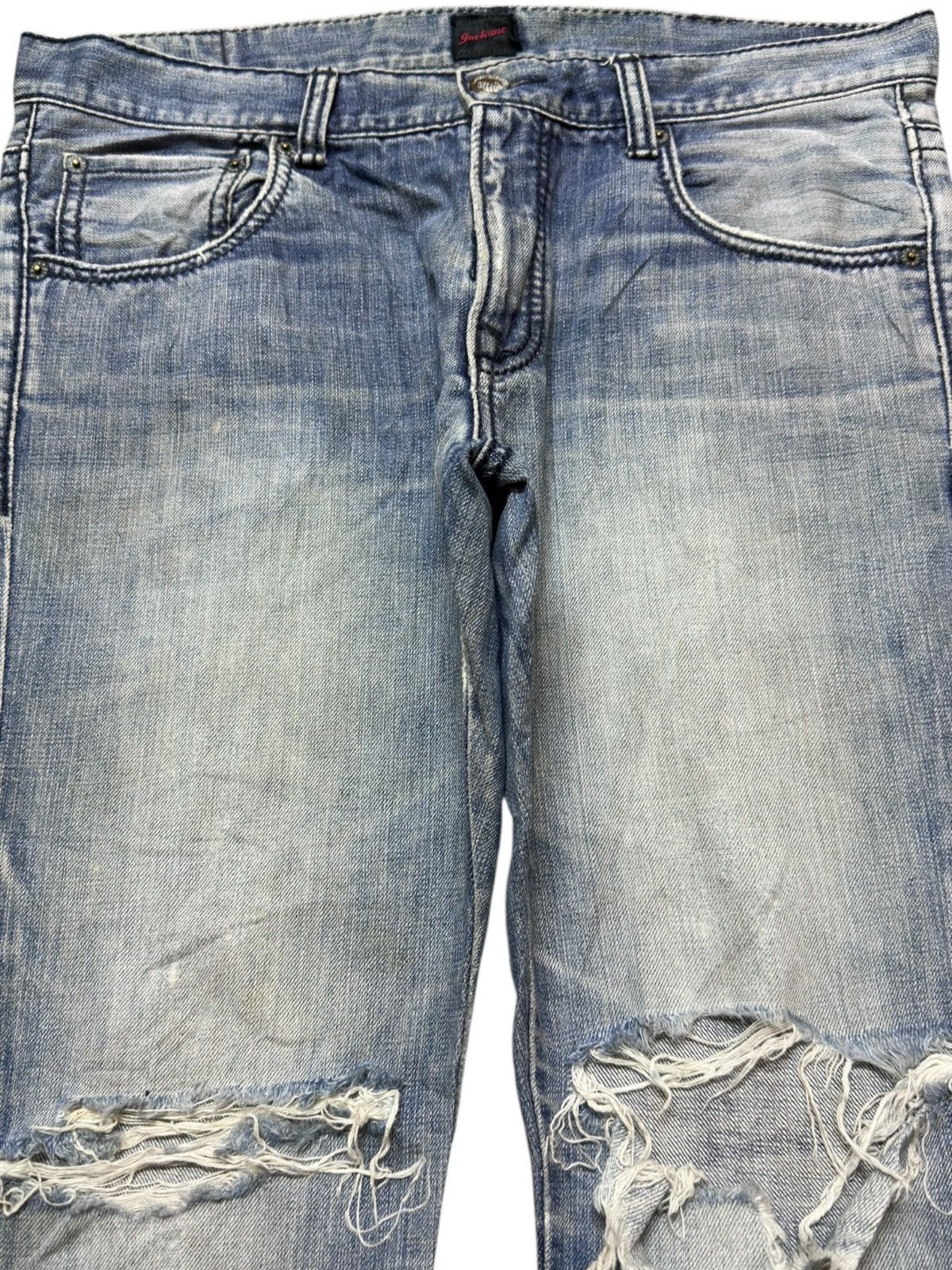 JACKROSE Vintage Jackrose Flare Faded Ripped Distressed Denim Size US 34 / EU 50 - 2 Thumbnail