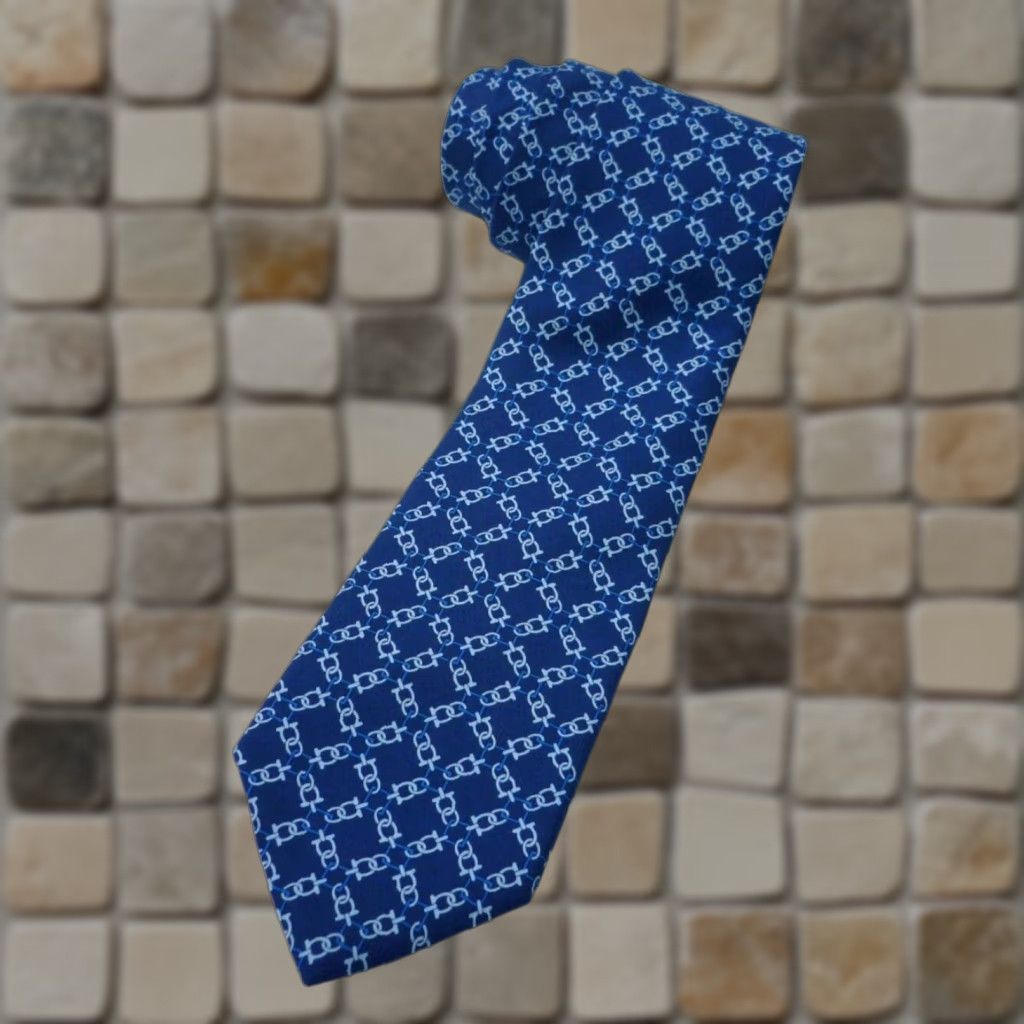 Brooks Brothers Brooks Brothers Makers and Merchants Silk Tie Printed in Italy Made in USA Men's Tie Geometric Blue Silk 61" Long 3.25" Wide Mens Size ONE SIZE - 1 Thumbnail