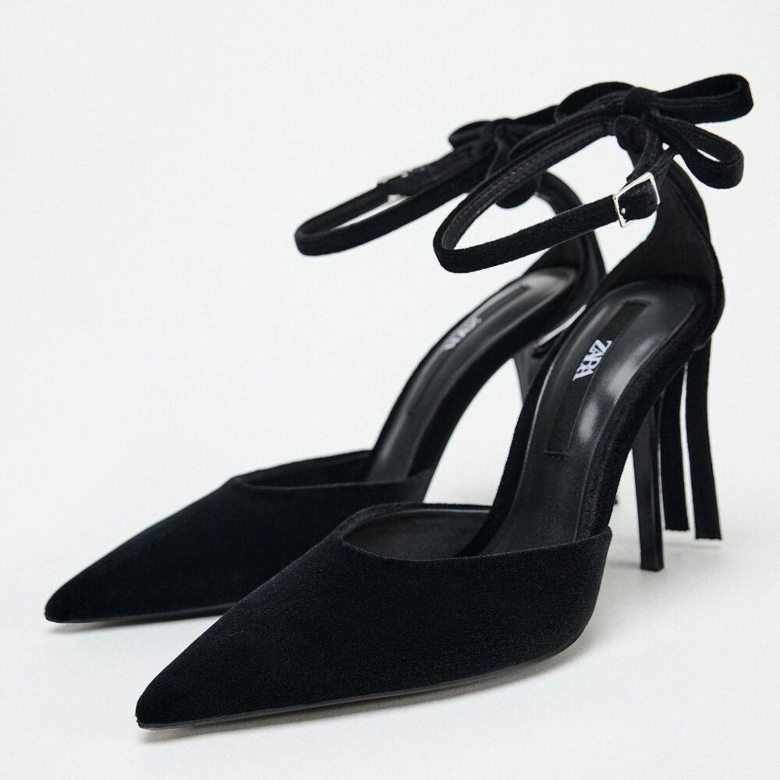 Zara ZARA Black Bow Pointed Heels NWT (Size 9) Size US 9 / IT 39 - 18 Thumbnail