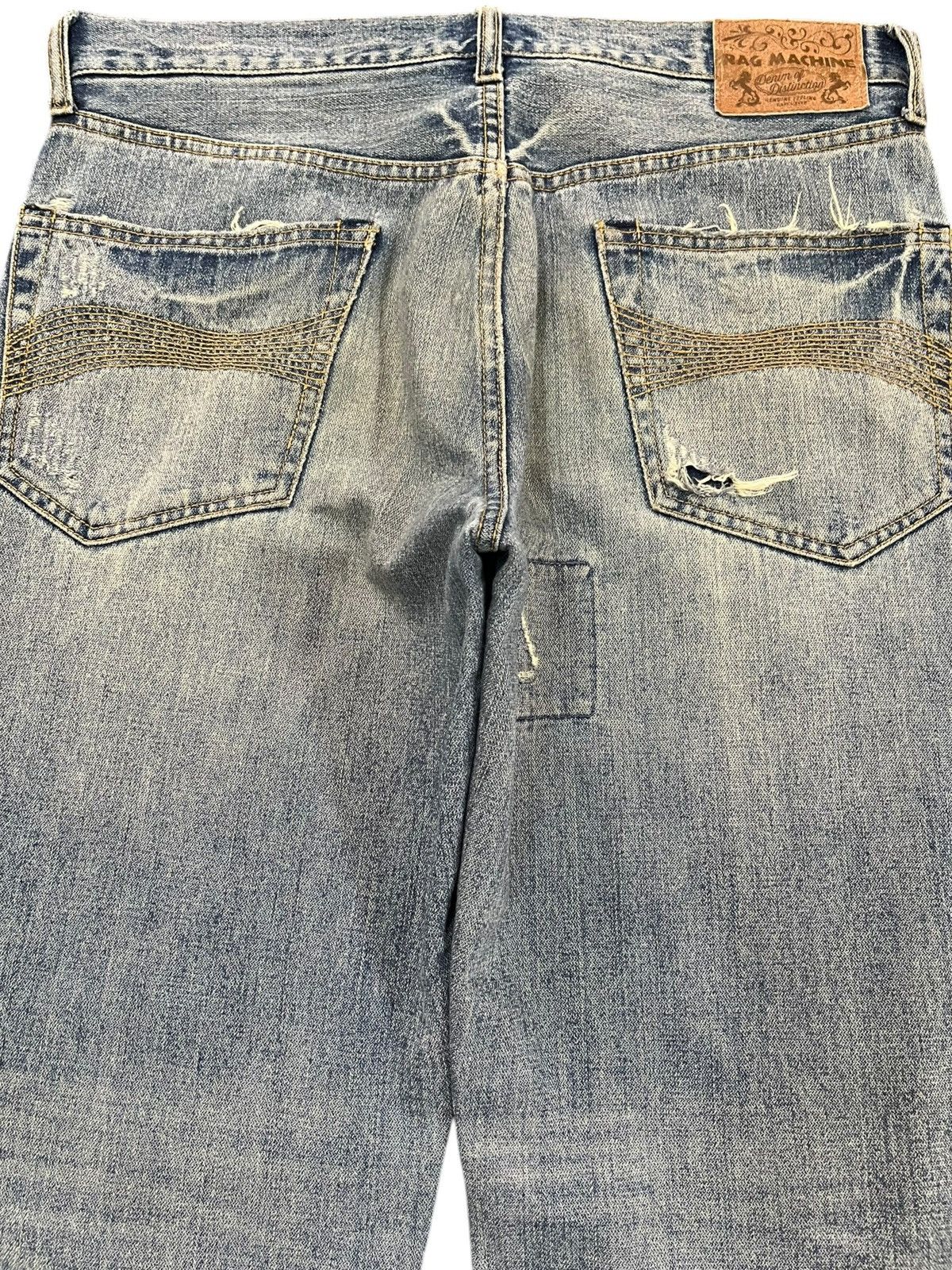 Beauty Beast × Hysteric Glamour × Le Grande Bleu (L.G.B.) Vintage Rag Machine Patchwork Distressed Denim Size US 35 - 6 Thumbnail