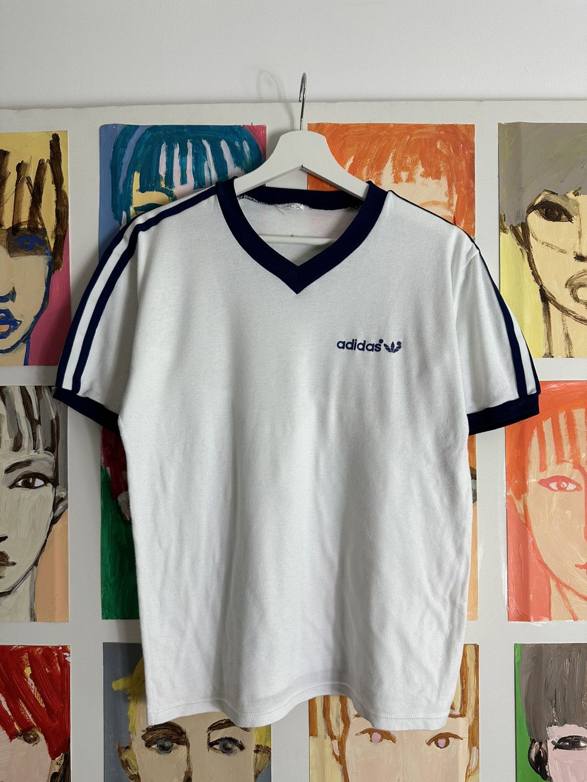 Adidas Vintage 70s Adidas Trefoil t shirt Size US M / EU 48-50 / 2 - 1 Thumbnail