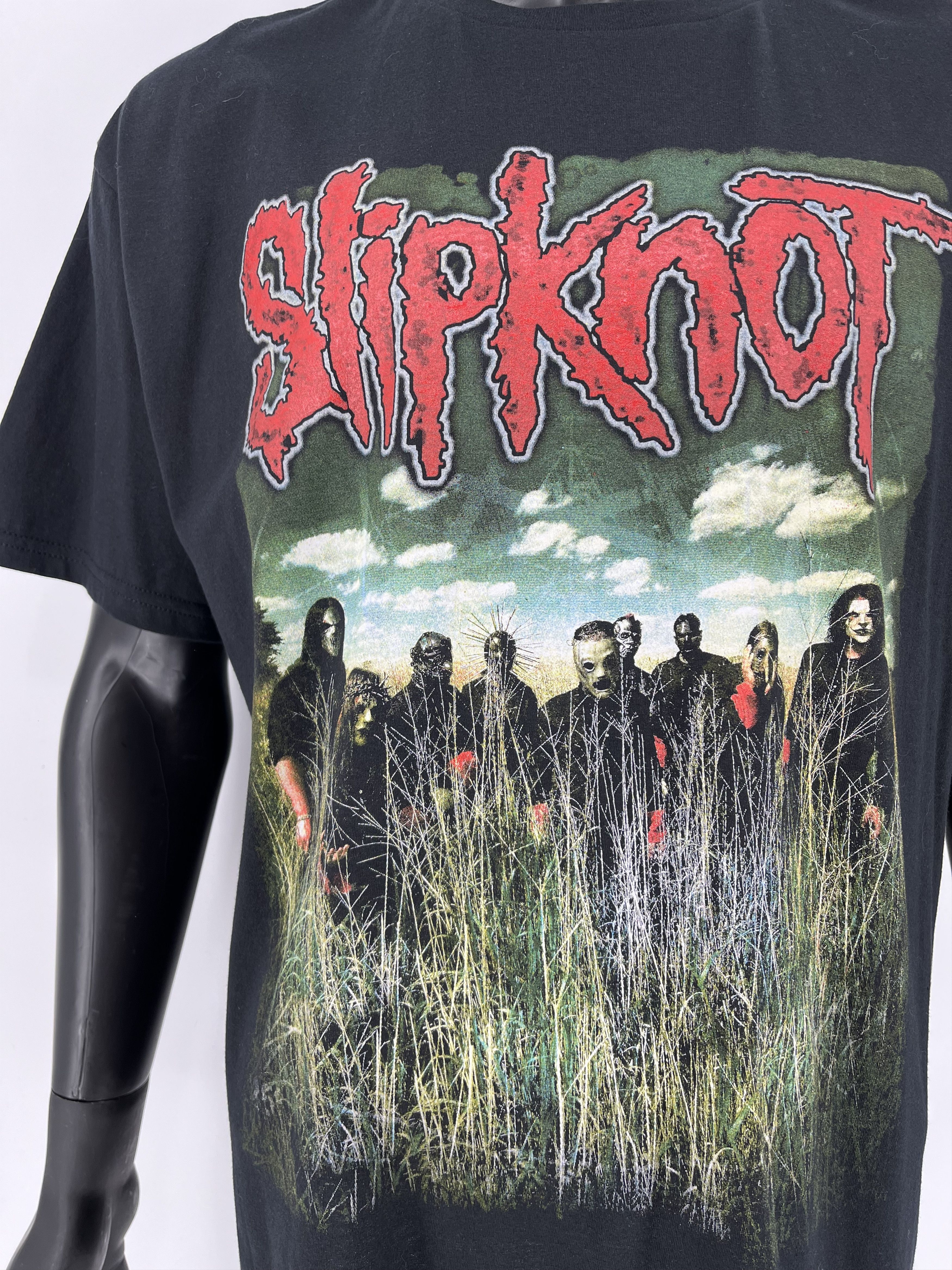 Band Tees × Vintage Vintage Y2K SLIPKNOT Distressed Style Faded Band Horror Tee Size US XL / EU 56 / 4 - 7 Thumbnail