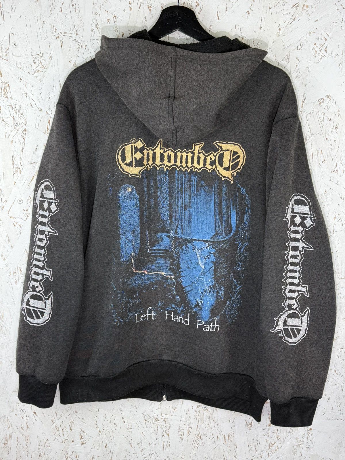 Vintage Entombed Left Hand Path Death Metal Band Zip Hoodie
