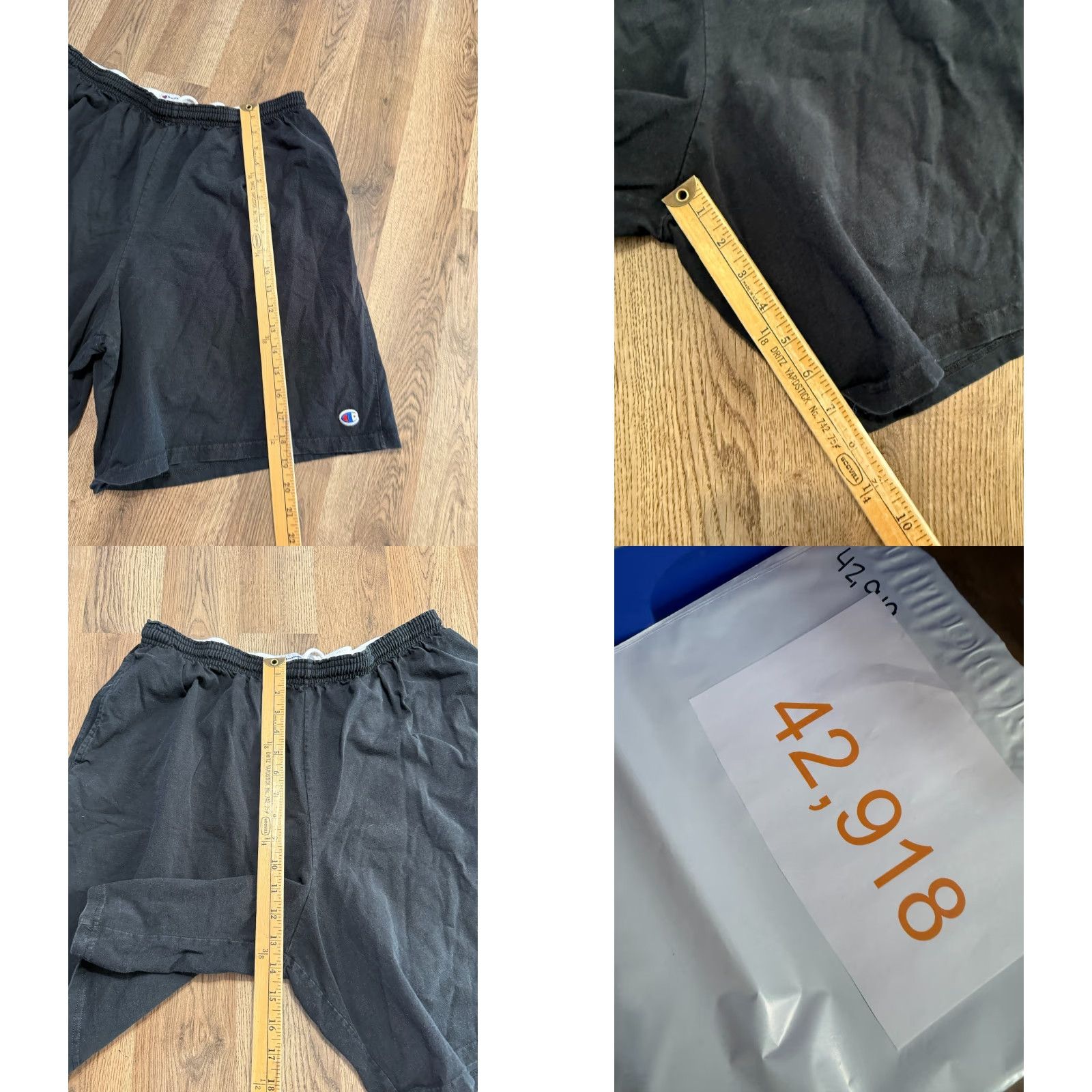 Champion VINTAGE Champion Shorts Mens XXL Black Pull On Sweat Shorts Size US 39 - 9 Thumbnail