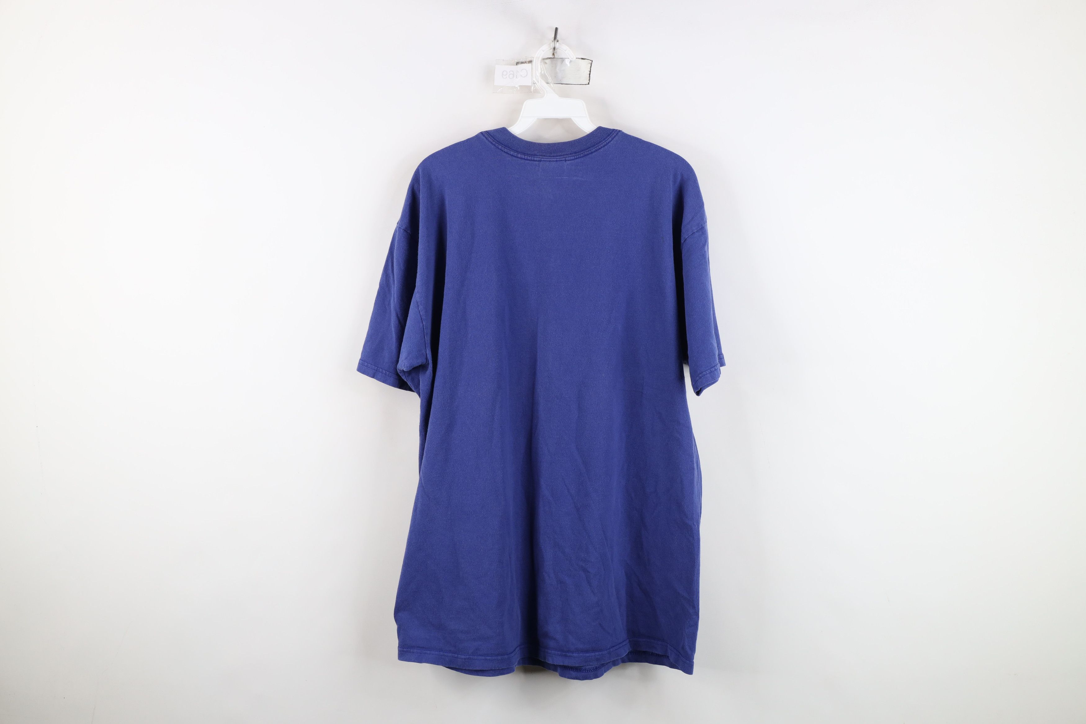 Vintage Vintage 90s Streetwear Blank Heavyweight Cotton T-Shirt Blue Size US XL / EU 56 / 4 - 11 Thumbnail