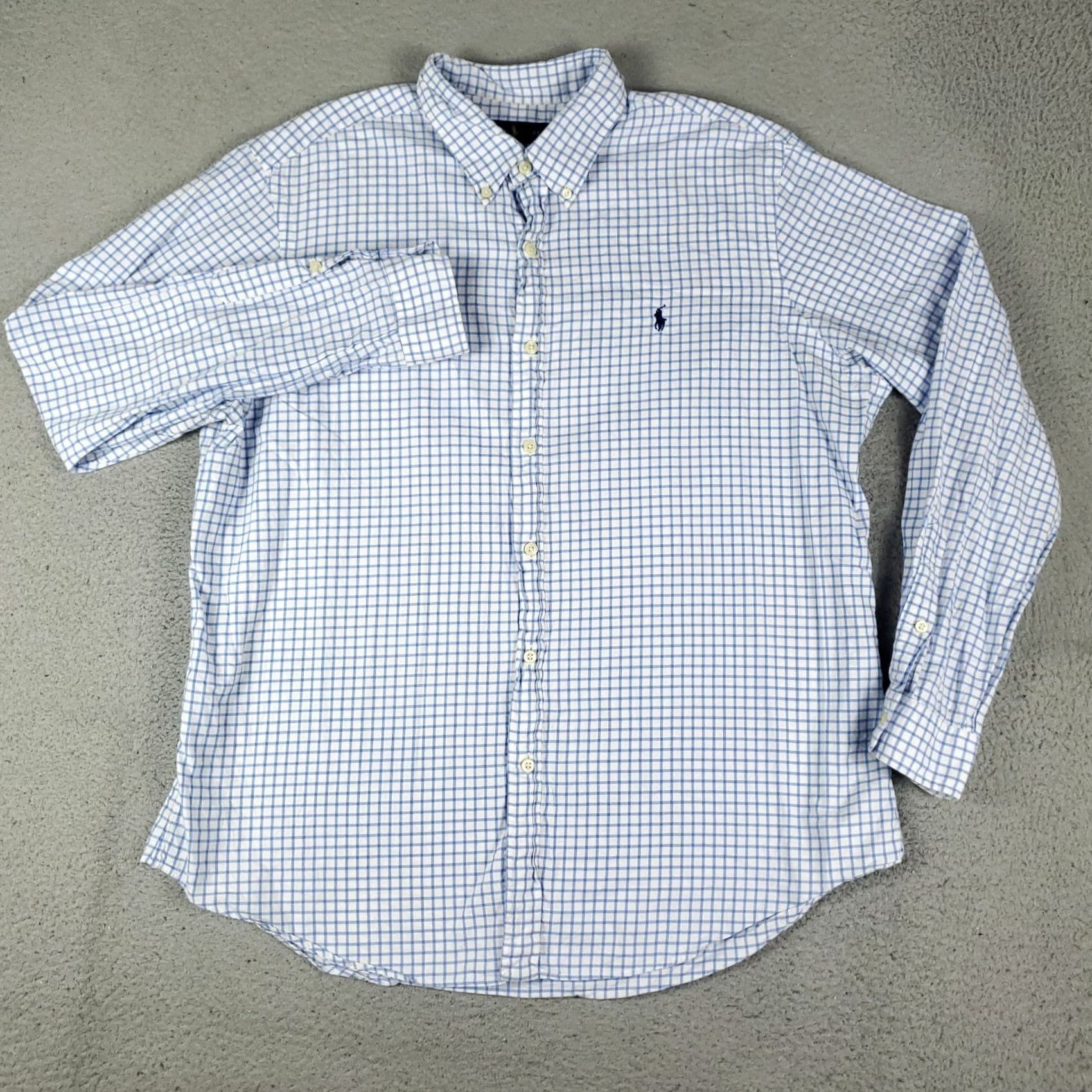 Ralph Lauren Ralph Lauren Shirt Mens XL Blue White Check Casual Button-Up Long Sleeve Button-Down Collared Size US XL / EU 56 / 4 - 3 Thumbnail