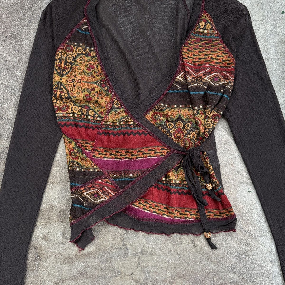 Japanese Brand × Vintage Vintage Cache Mesh Long Sleeve Jean Paul Gaulrier Style Size S / US 4 / IT 40 - 2 Thumbnail