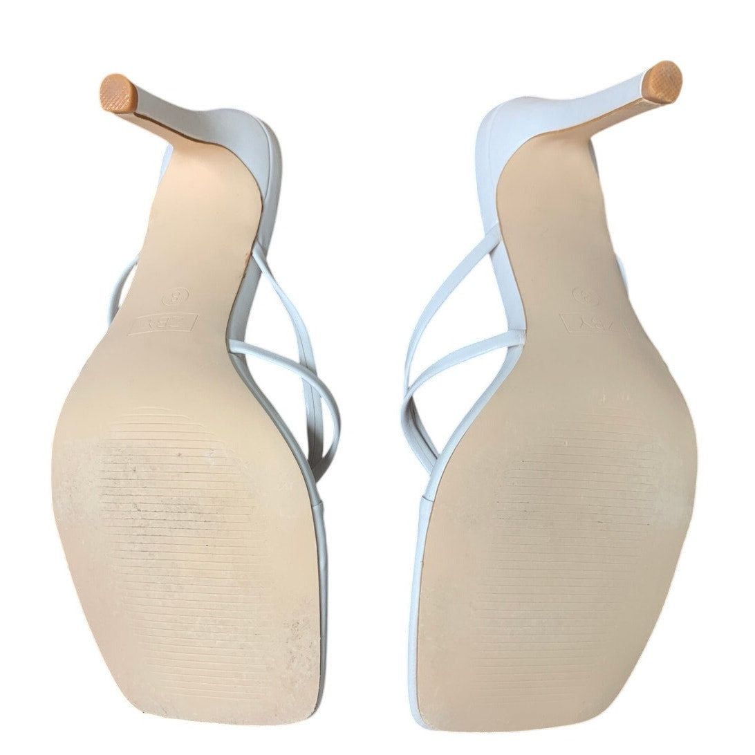 Other Coutgo Women's Size 8 White Strappy 4" Heel Thong Sandals Size US 8 / IT 38 - 7 Thumbnail