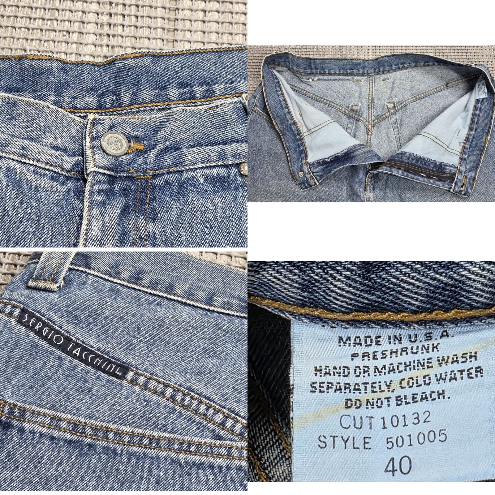Sergio Tacchini VINTAGE Sergio Tacchini Heavyweight Denim Short 40x11 Embroidered Logo Jeans Men 40 Blue 80s 90s Hip Hop Jorts Size US 40 / EU 56 - 8 Thumbnail