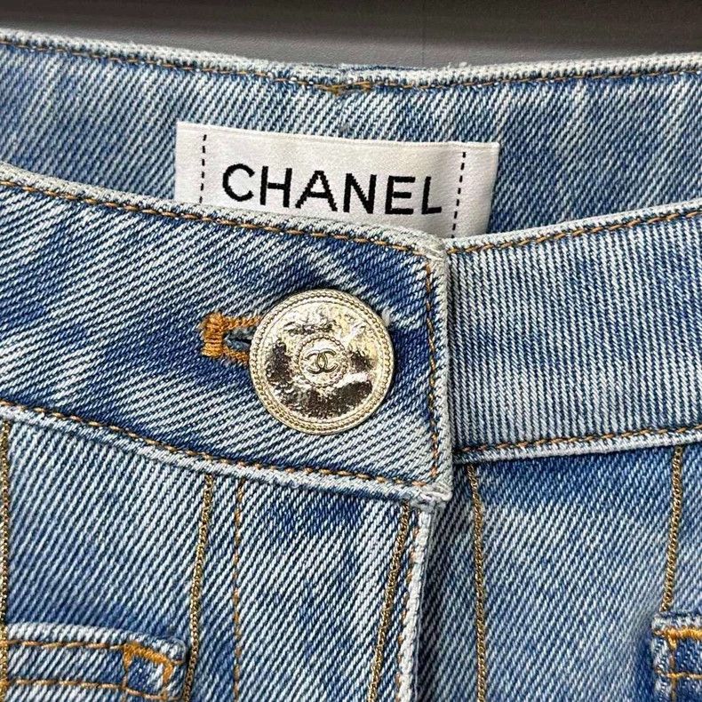 Chanel Chanel 20p striped light blue jeans 2504-Nextarrow Size 42" / US 20 - 3 Thumbnail