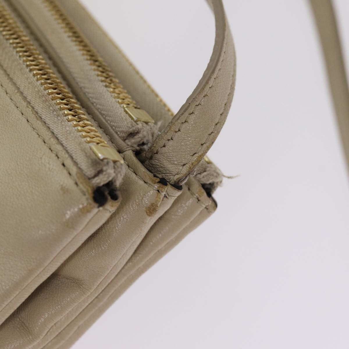 Celine CELINE Trio Shoulder Bag Leather Beige Gold Size ONE SIZE - 9 Thumbnail