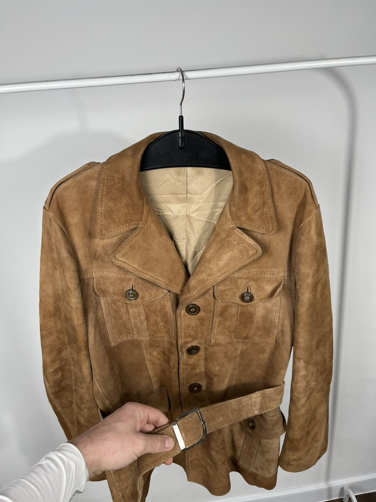 Leather Vintage Suede Leather Jacket Men’s Brown Belted Size US M / EU 48-50 / 2 - 8 Thumbnail