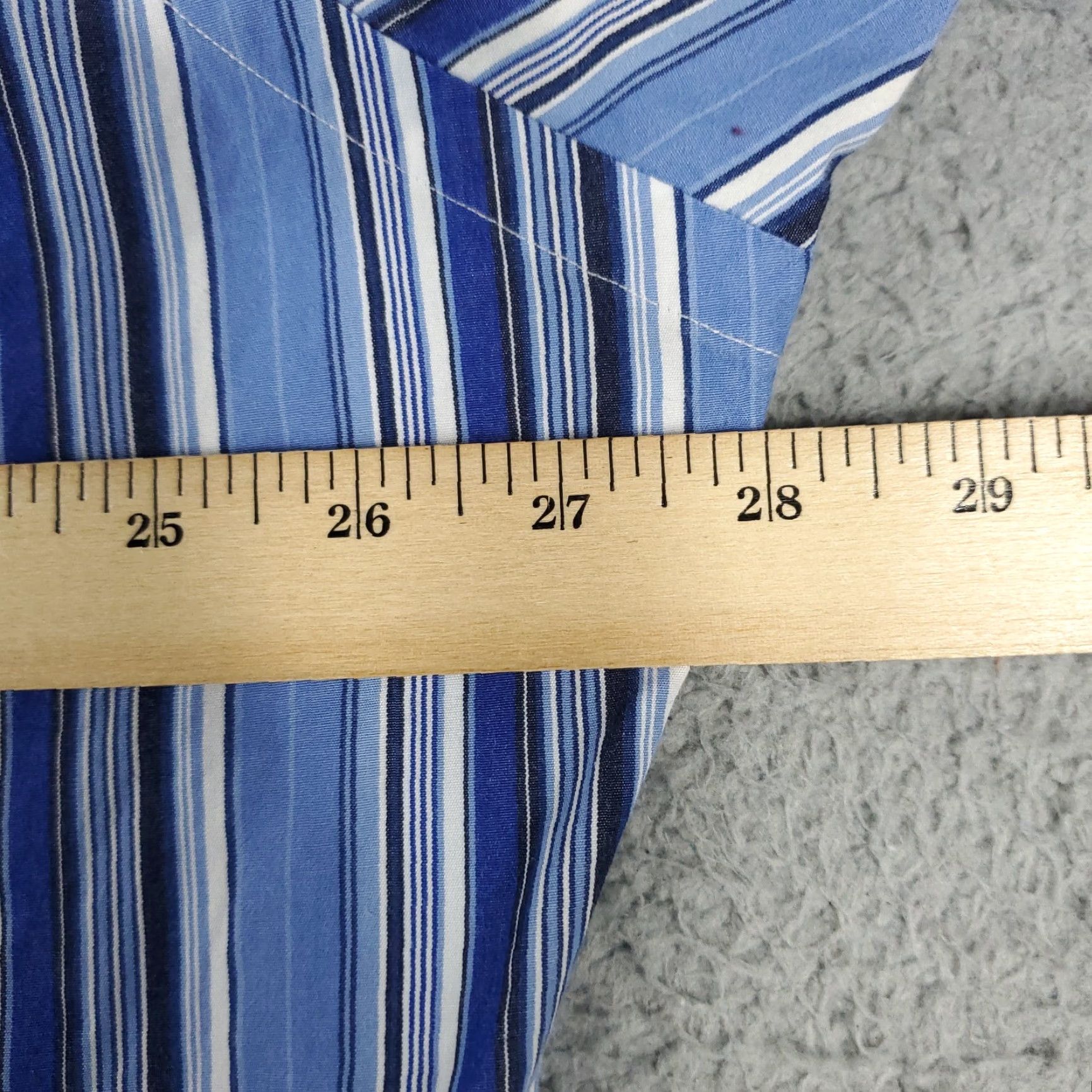 Ralph Lauren Ralph Lauren Dress Shirt Blue Striped Cotton Long Sleeve Button-Down Men’s Size 18 Stained Size 48R - 7 Thumbnail