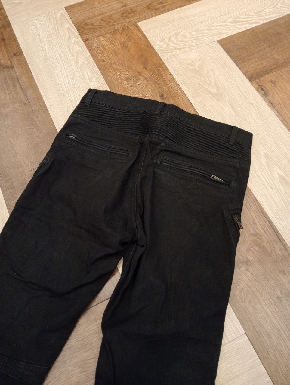 Japanese Brand JAPANESE 1 PIU 1 UGUALE 3 BIKER DENIM PANTS Size US 31 - 13 Thumbnail