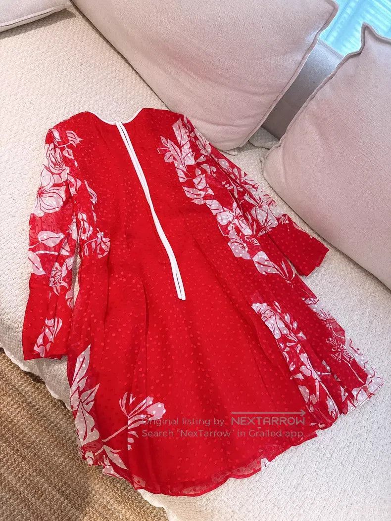 Fendi Fendi Heavy Embroidered Polka Dot Silk Printed Dress Size XS / US 0-2 / IT 36-38 - 5 Thumbnail